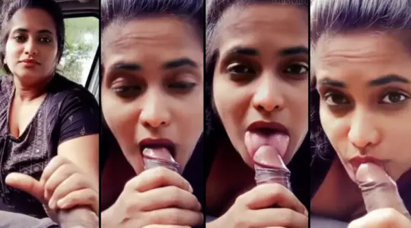Desi Bhabhi Blowjob in Car Sucking his Huge Dick HD